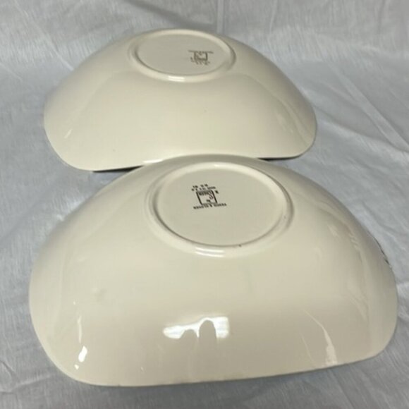 Vintage Salem China PEACH & CLOVER 9" Oval Vegetable Bowl Set of 2 - Picture 9 of 9